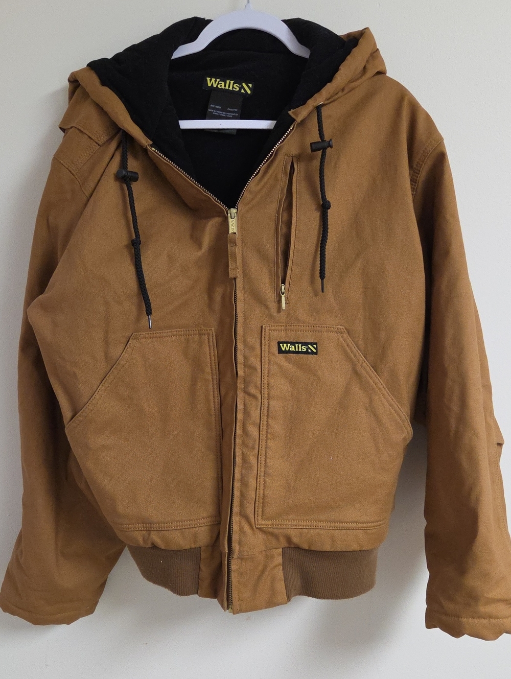 Walls Brown Hooded Canvas Jacket with Black Lining - Picture 1 of 3